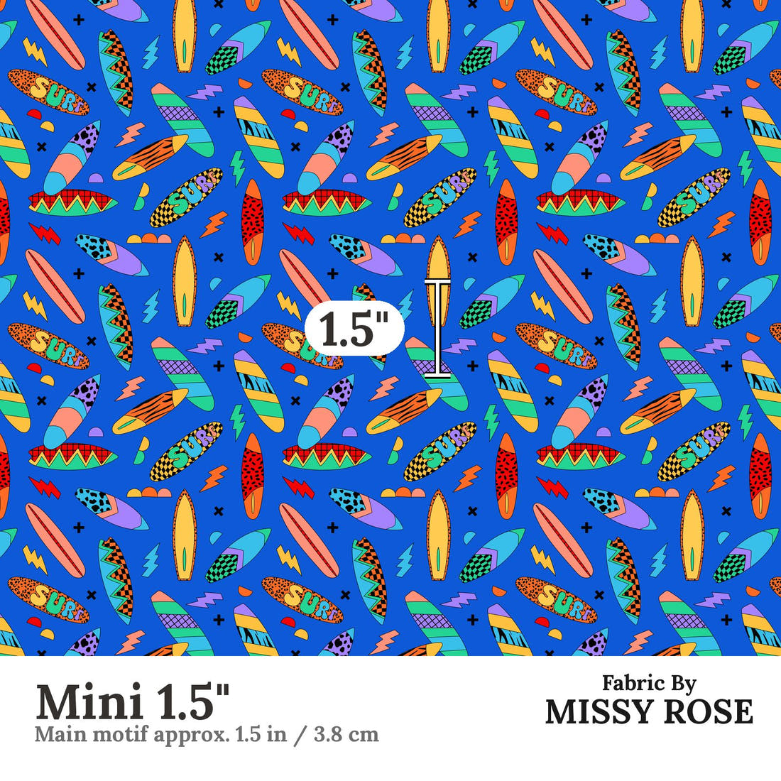 Studio Saturate Fabric 129 Mini 1.5 inch print scale guide | Fabric by Missy Rose