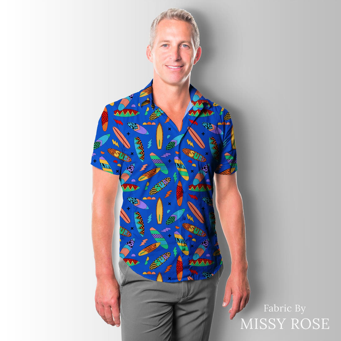 Studio Saturate Fabric 129 sewn into a men's shirt - see how the print looks made up | Fabric by Missy Rose