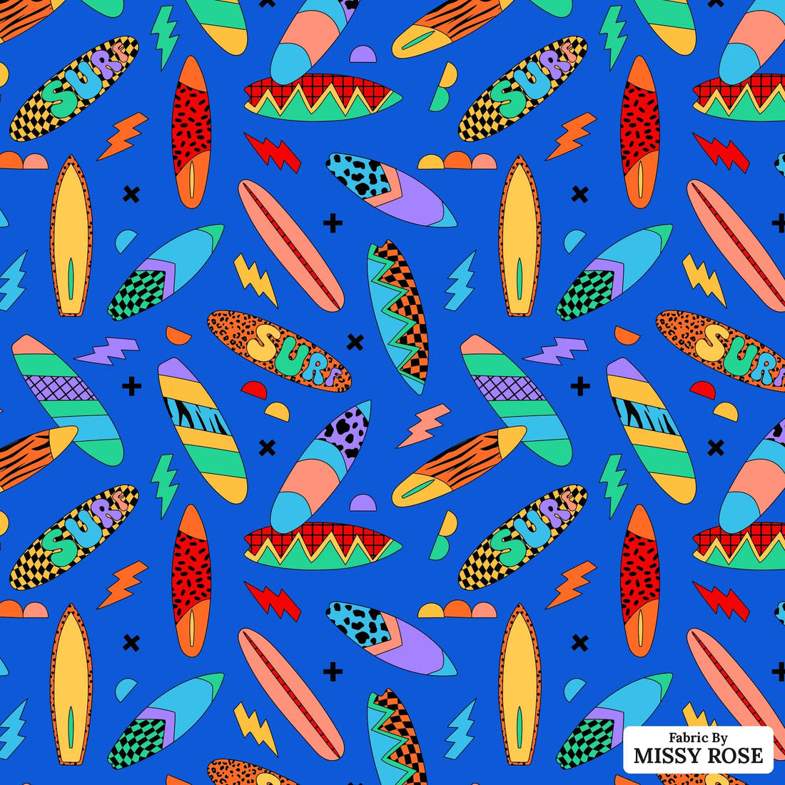 Studio Saturate Fabric 129 - flat view of the print, zoom in for detail | Fabric by Missy Rose