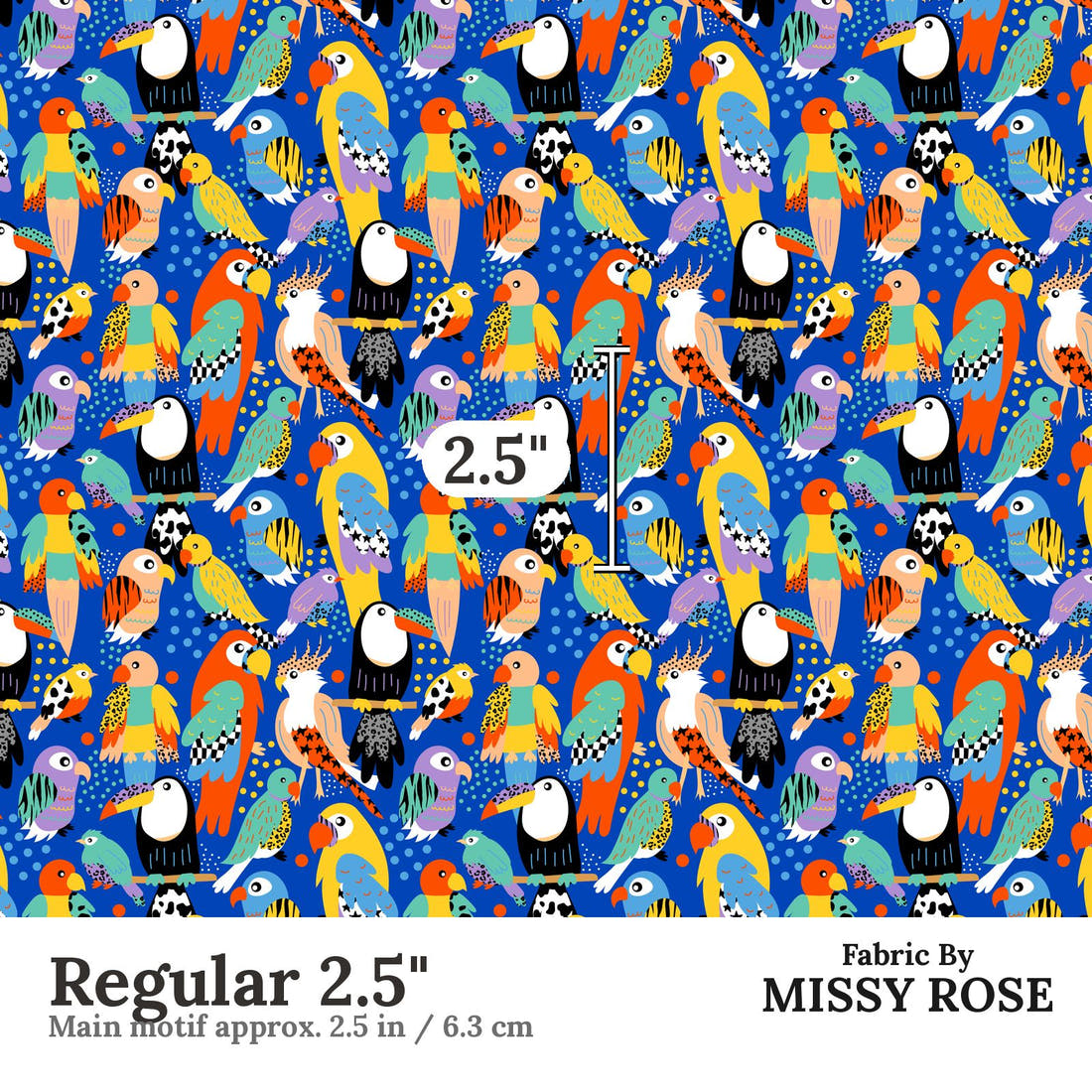 Studio Saturate Fabric 130 Regular 2.5 inch print scale guide | Fabric by Missy Rose