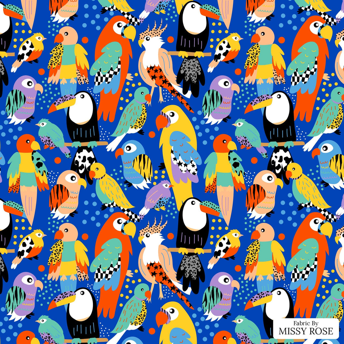 Studio Saturate Fabric 130 - flat view of the print, zoom in for detail | Fabric by Missy Rose