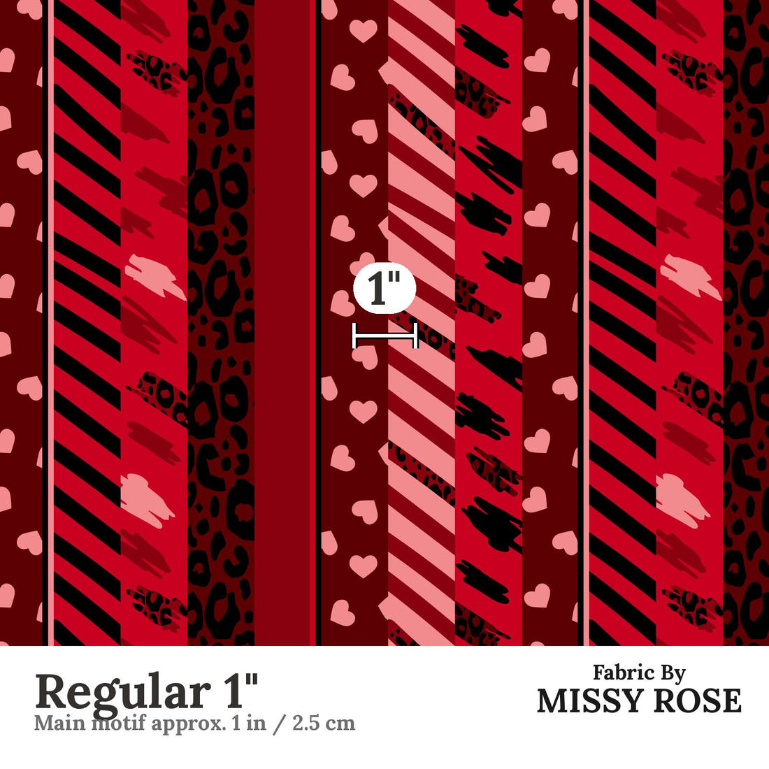 Studio Saturate Fabric 131 Regular 1 inch print scale guide | Fabric by Missy Rose