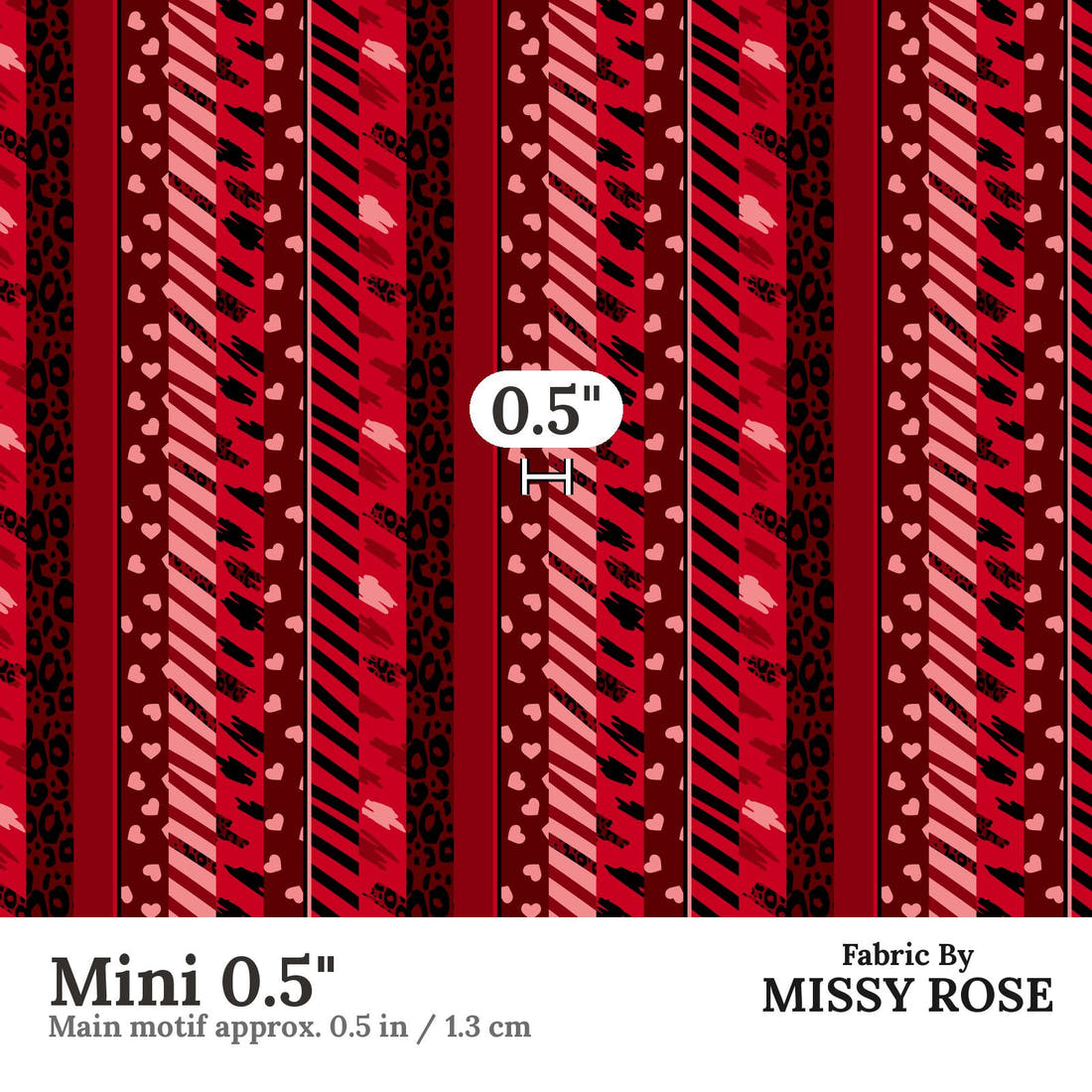 Studio Saturate Fabric 131 Mini 0.5 inch print scale guide | Fabric by Missy Rose