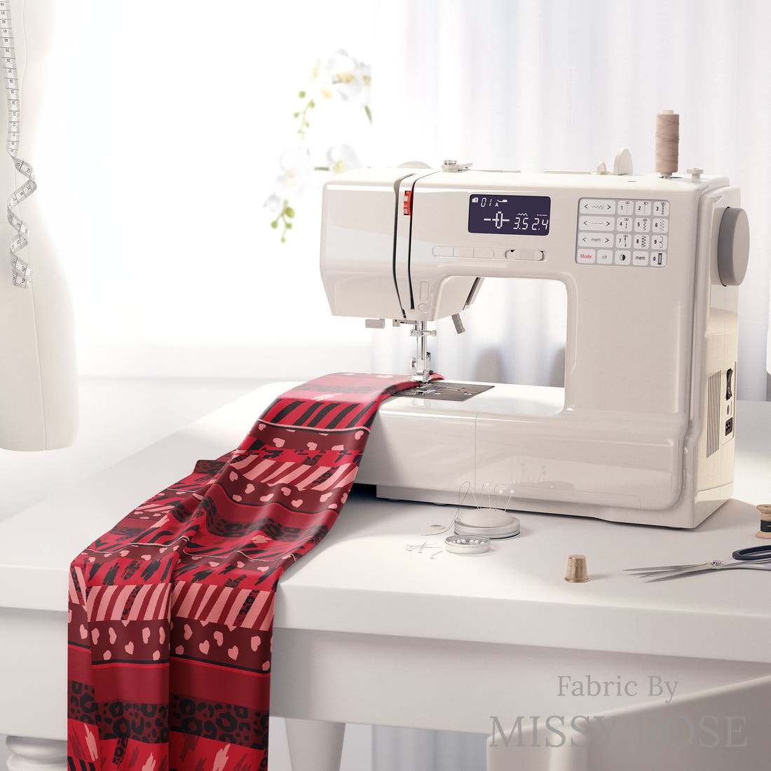 Studio Saturate Fabric 131 on a sewing machine - premium fabric for sewing projects | Fabric by Missy Rose