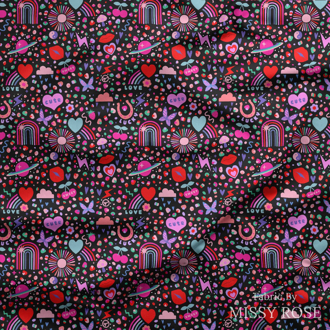 Studio Saturate Fabric 132 draped fabric mockup - custom printed fabric by the metre | Fabric by Missy Rose