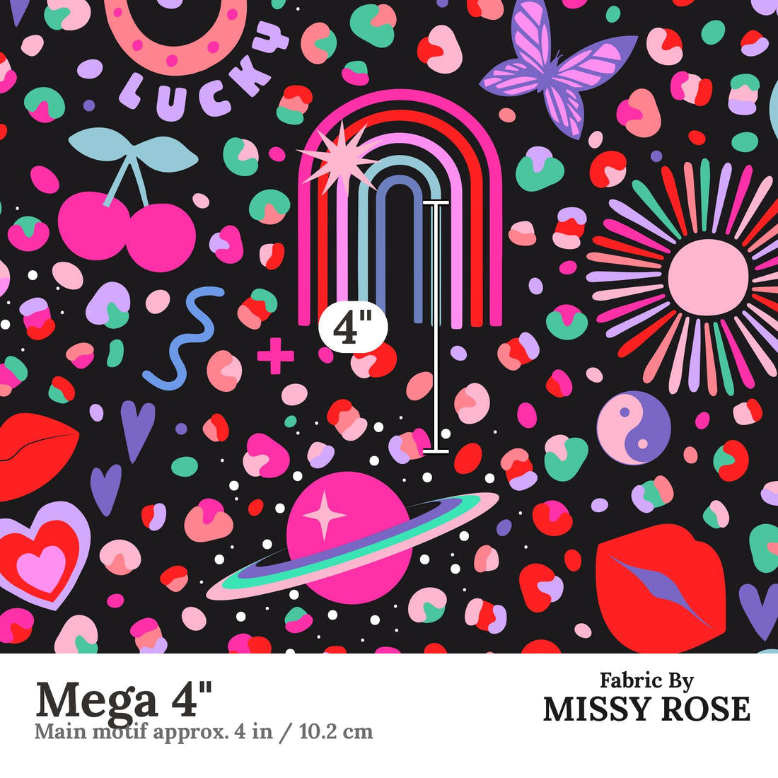 Studio Saturate Fabric 132 Mega 4 inch print scale guide | Fabric by Missy Rose
