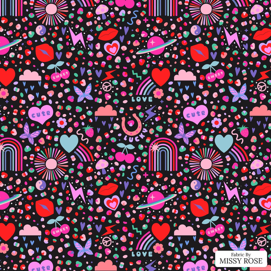 Studio Saturate Fabric 132 - flat view of the print, zoom in for detail | Fabric by Missy Rose