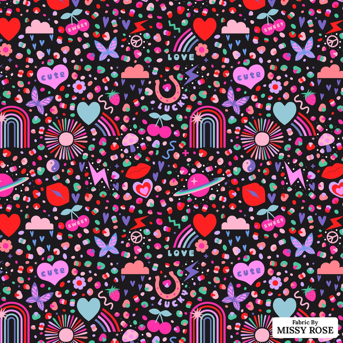 Studio Saturate Fabric 132 - flat view of the print, zoom in for detail | Fabric by Missy Rose