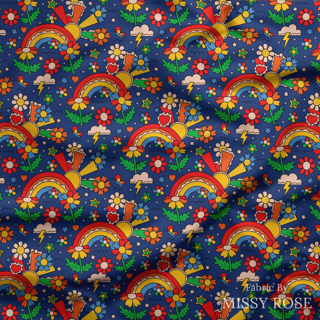 Studio Saturate Fabric 133 draped fabric mockup - custom printed fabric by the metre | Fabric by Missy Rose