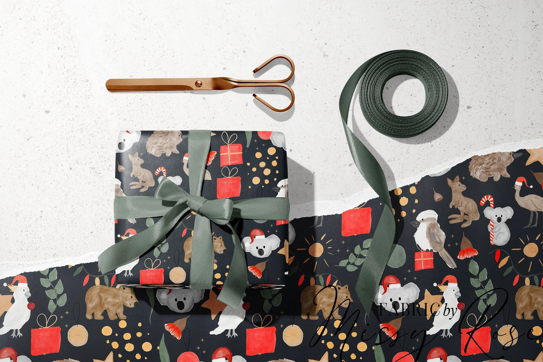 Christmas Wrapping Paper x 4 pack fabric – premium custom printed fabric for sewing | Fabric by Missy Rose