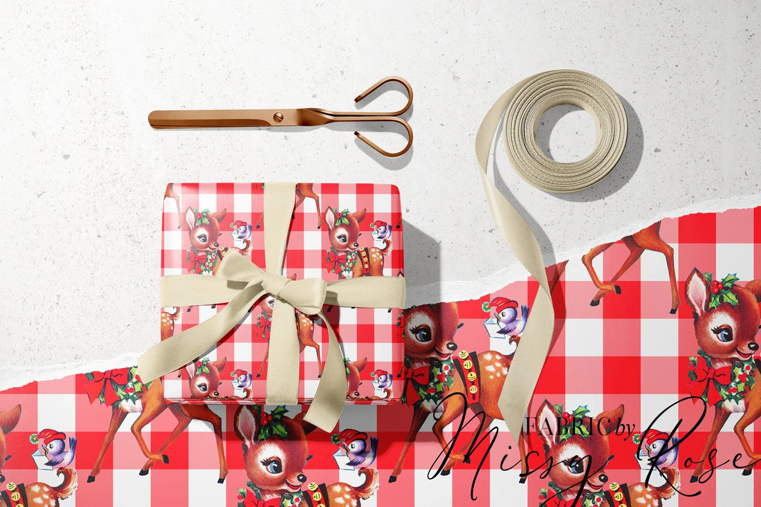 Christmas Wrapping Paper x 4 pack fabric – custom printed pre-order fabric Australia | Fabric by Missy Rose