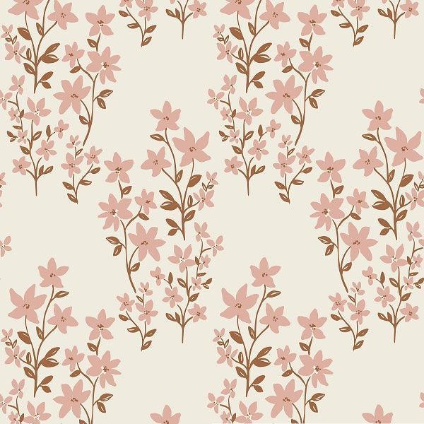 Indy Bloom Fabric Flower Child Ivy in Cream 04 – custom printed pre-order fabric Australia | Fabric by Missy Rose