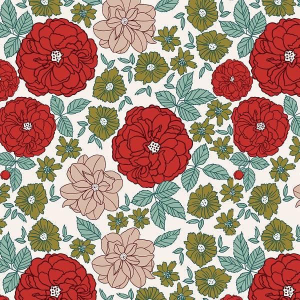 Load image into Gallery viewer, IB Frosty and Bright - Retro Floral 01 - Fabric by Missy Rose Pre-Order
