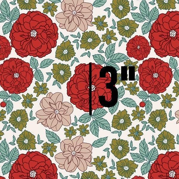 Indy Bloom Fabric Frosty and Bright Retro Floral 01 – premium custom printed fabric for sewing | Fabric by Missy Rose