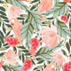 Indy Bloom Fabric - Boho Beach - Floral Tropical Green Peach 17