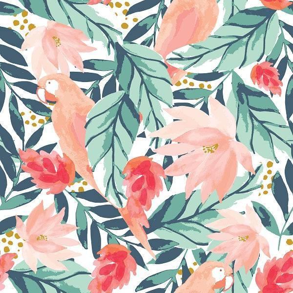 Indy Bloom Fabric Boho Beach Floral Tropical White 16 – custom printed pre-order fabric Australia | Fabric by Missy Rose