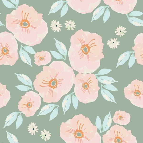 Indy Bloom Fabric Boho Beach Lilly Moss 02 – made-to-order custom fabric by the metre | Fabric by Missy Rose