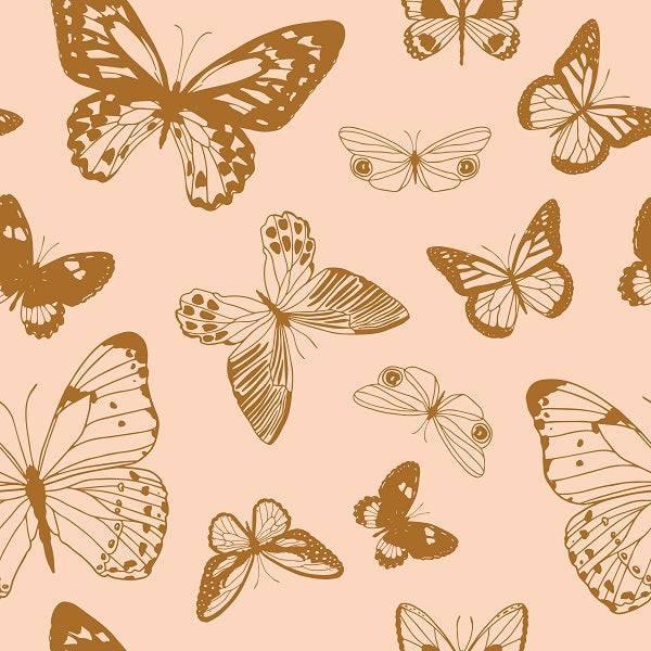 Indy Bloom Fabric Boho Butterflies Blush 02 – pre-order designer fabric Australia | Fabric by Missy Rose