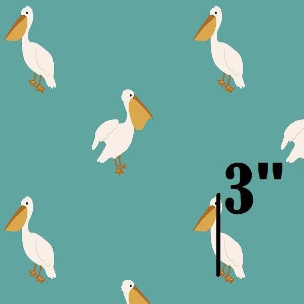 Indy Bloom Fabric Boho Pelican in Teal 14 – premium custom printed fabric for sewing | Fabric by Missy Rose