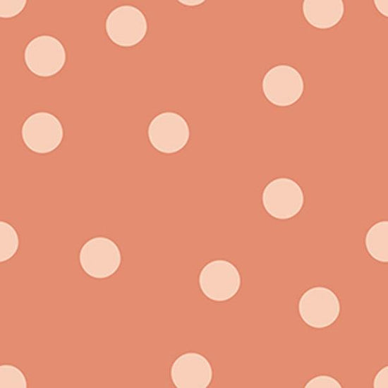 Indy Bloom Fabric - Candy Crush Peach Polka on Coral -13 - Fabric by Missy Rose Pre-Order