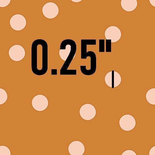 Indy Bloom Fabric Candy Crush Peach polka on Golden 15 – premium custom printed fabric for sewing | Fabric by Missy Rose