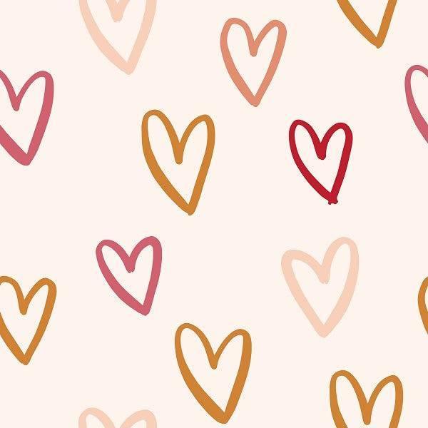 Indy Bloom Fabric Candy Crush Rainbow Hearts in Cream -11 – made-to-order custom fabric by the metre | Fabric by Missy Rose