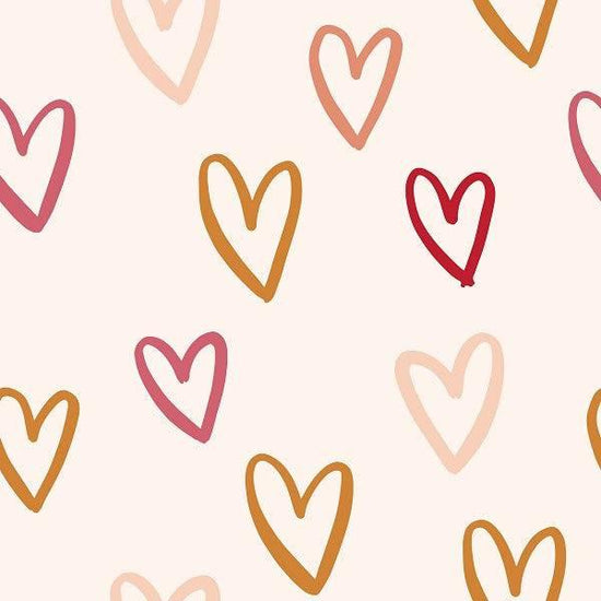 Indy Bloom Fabric - Candy Crush Rainbow Hearts in Cream -11 - Fabric by Missy Rose Pre-Order