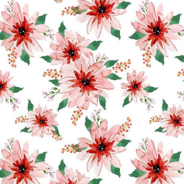 Indy Bloom Fabric Christmas Blossom Pink 24 – premium custom printed fabric for sewing | Fabric by Missy Rose