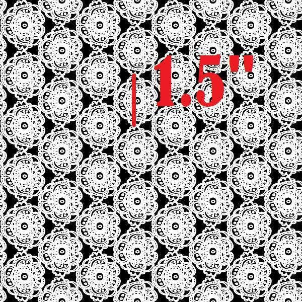 Indy Bloom Fabric Christmas Santa Lace Black 25 – custom printed pre-order fabric Australia | Fabric by Missy Rose
