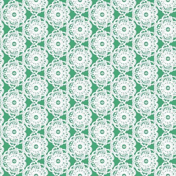 Indy Bloom Fabric Christmas Santa Lace Green 26 – custom printed pre-order fabric Australia | Fabric by Missy Rose