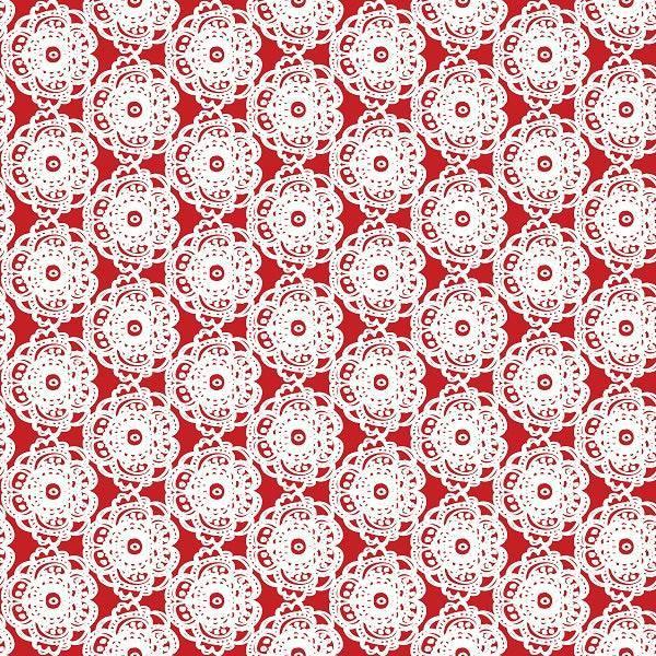 Indy Bloom Fabric Christmas Santa Lace Red 27 – made-to-order custom fabric by the metre | Fabric by Missy Rose