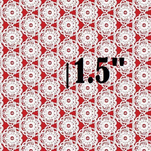 Indy Bloom Fabric Christmas Santa Lace Red 27 – Australian custom printed fabric pre-order | Fabric by Missy Rose