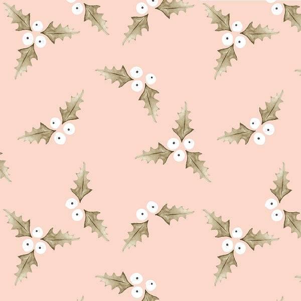 Indy Bloom Fabric Christmas Holly Blush 10 – pre-order designer fabric Australia | Fabric by Missy Rose
