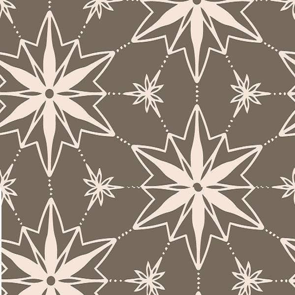 Indy Bloom Fabric Christmas Ornament stars in Cocoa 15 – Australian custom printed fabric pre-order | Fabric by Missy Rose