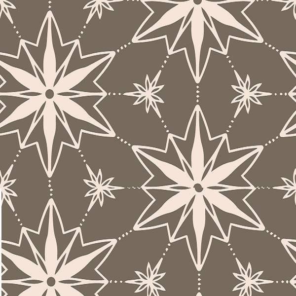 Indy Bloom Fabric Christmas Ornament stars in Cocoa 15 – Australian custom printed fabric pre-order | Fabric by Missy Rose