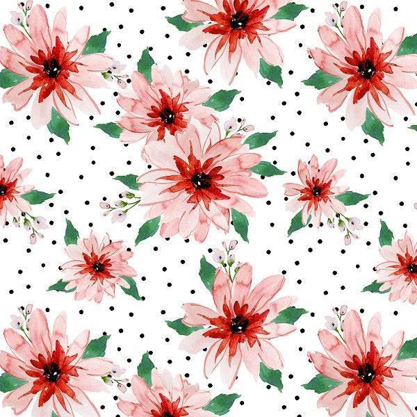 Indy Bloom Fabric Christmas Poinsettia Dots 04 – premium custom printed fabric for sewing | Fabric by Missy Rose