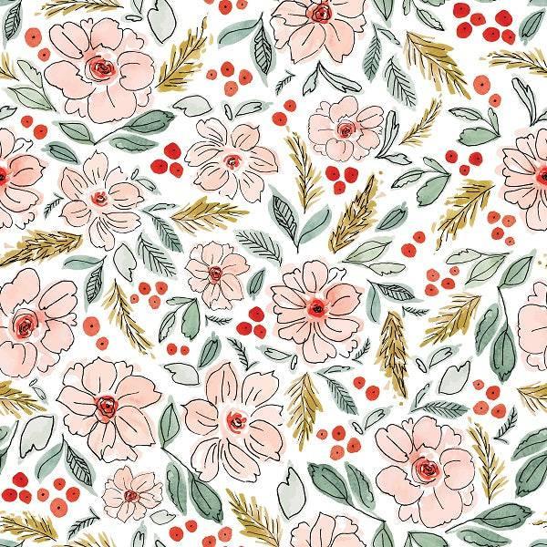 IB Christmas - White Blossoms 02 - Fabric by Missy Rose Pre-Order
