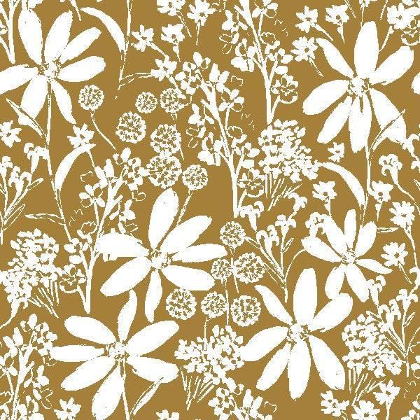 Indy Bloom Fabric Daisy Dreams Lace in Gold 02 – premium custom printed fabric for sewing | Fabric by Missy Rose