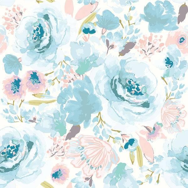 Indy Bloom Fabric Easter Party Blue Blossoms 02 – premium custom printed fabric for sewing | Fabric by Missy Rose