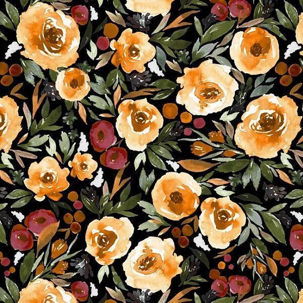 Indy Bloom Fabric Fall November Berry Blossom 04 – custom printed pre-order fabric Australia | Fabric by Missy Rose