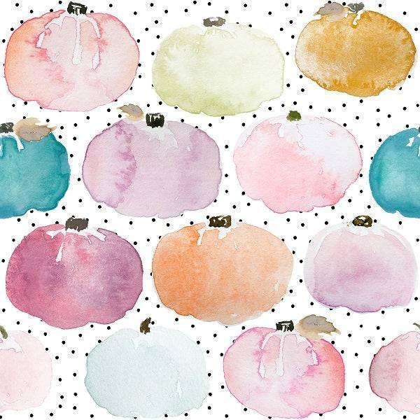 Indy Bloom Fabric Fall Pumpkin Pastel Polka 08 – custom printed pre-order fabric Australia | Fabric by Missy Rose