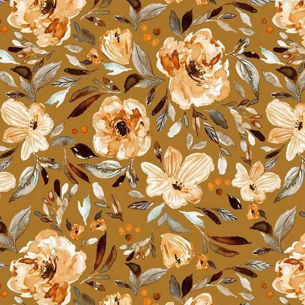 Indy Bloom Fabric Fall Sweet Pea Garden Golden 13 – custom printed pre-order fabric Australia | Fabric by Missy Rose