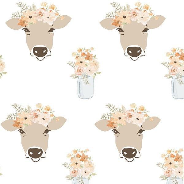 Indy Bloom Fabric Farmhouse Clara Cow 03 – Australian custom printed fabric pre-order | Fabric by Missy Rose