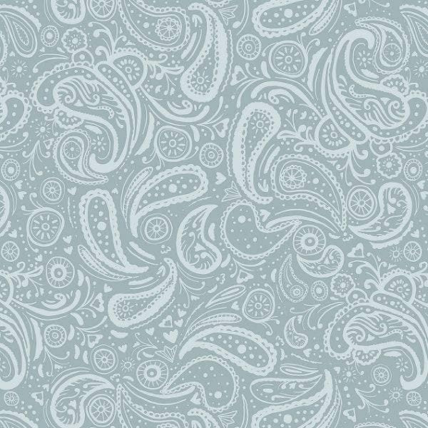 Indy Bloom Fabric Farmhouse Jean Blue Paisley 09 – Australian custom printed fabric pre-order | Fabric by Missy Rose