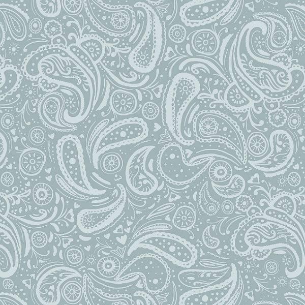 Indy Bloom Fabric Farmhouse Jean Blue Paisley 09 – Australian custom printed fabric pre-order | Fabric by Missy Rose