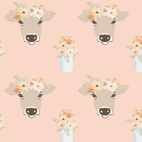 Indy Bloom Fabric Farmhouse Pink Clara 04 – premium custom printed fabric for sewing | Fabric by Missy Rose