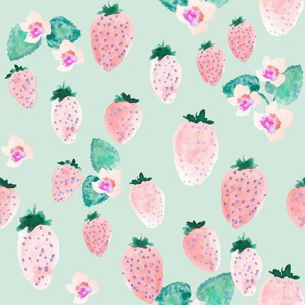 Indy Bloom Fabric Flamingo Summer Strawberry Mint 13 – pre-order designer fabric Australia | Fabric by Missy Rose