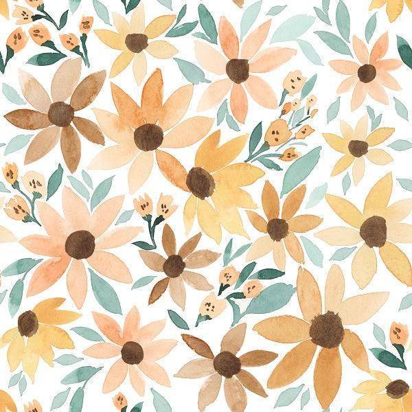 Indy Bloom Fabric Golden Autumn Amber Daisy 10 – made-to-order custom fabric by the metre | Fabric by Missy Rose