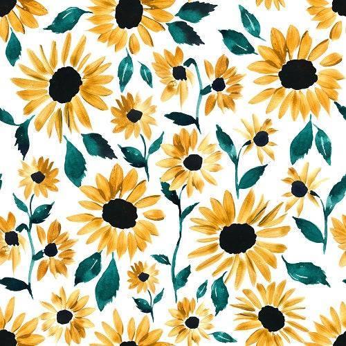 Indy Bloom Fabric Golden Autumn Golden Sunflowers 01 – premium custom printed fabric for sewing | Fabric by Missy Rose