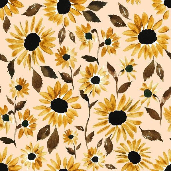 Indy Bloom Fabric Golden Autumn Sunset Sunflower 02 – Australian custom printed fabric pre-order | Fabric by Missy Rose